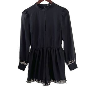 House Of Harlow NEW Hendrix Keyhole Front Embroidered Romper Size S